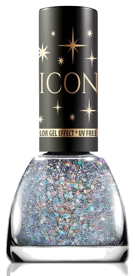 Lac de unghii Revers Icon Glitter Blue, albastru cu glitter, 11 ml 257