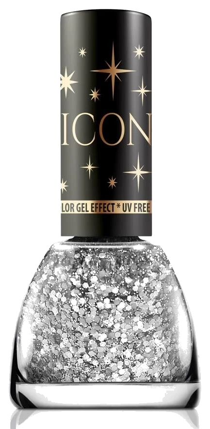 Lac de unghii Revers Icon Glitter Silver, argintiu cu glitter, 11 ml 252