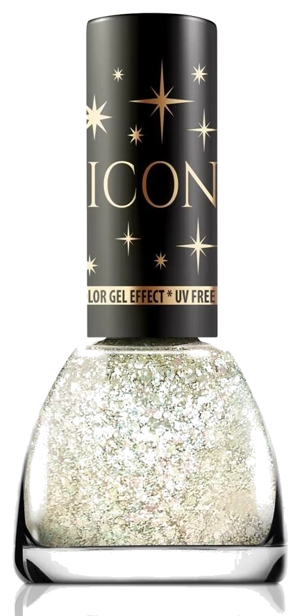 Lac de unghii Revers Icon Glitter White Gold, alb cu reflexii aurii, 11 ml 255
