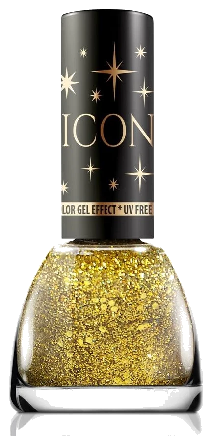 Lac de unghii Revers Icon Glitter Gold, auriu cu glitter, 11 ml 251