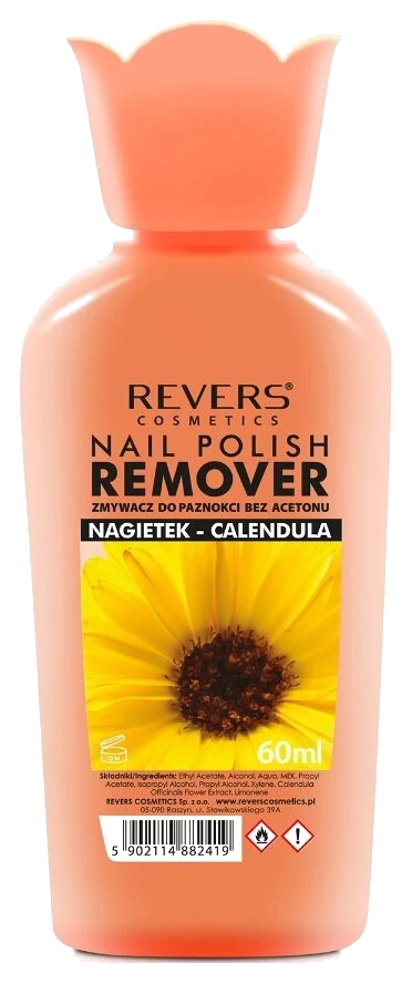 Dizolvant pentru lac de unghii Revers cu extract de gălbenele, fără acetonă, 60 ml
